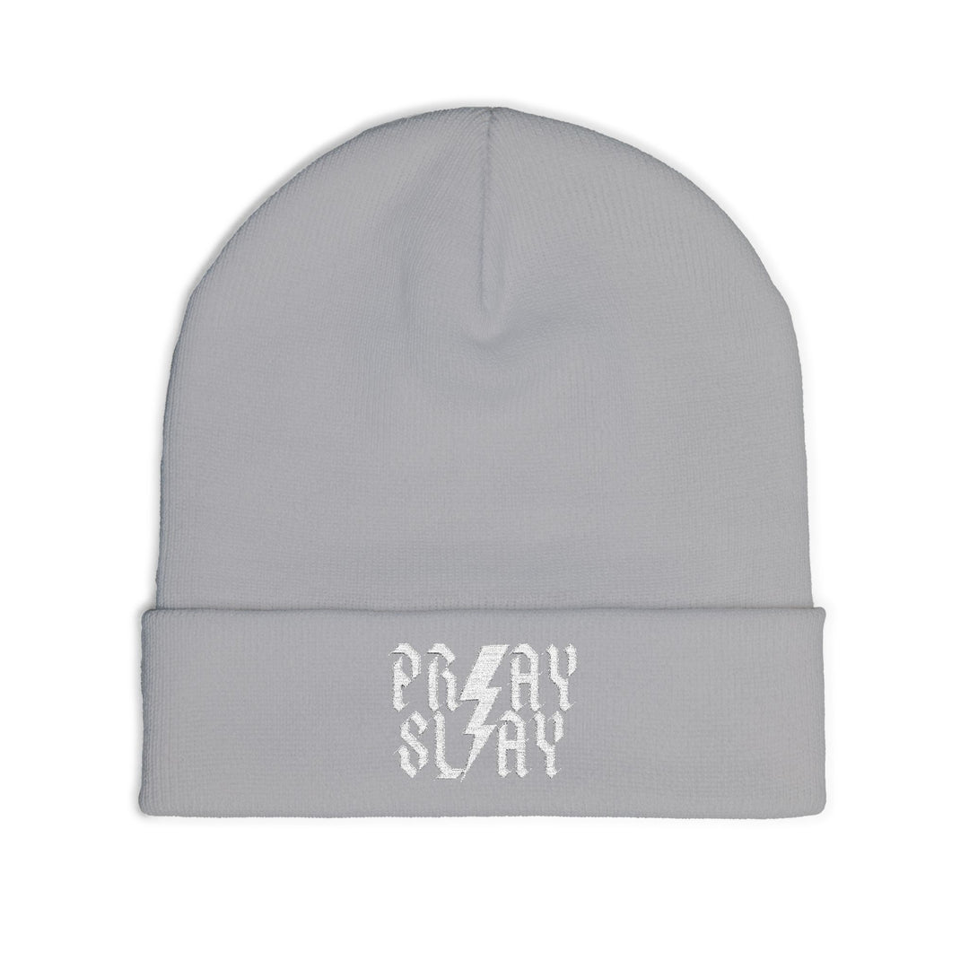 Embroidered 'Pray Slay' Knit Beanie
