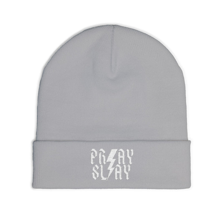 Embroidered 'Pray Slay' Knit Beanie