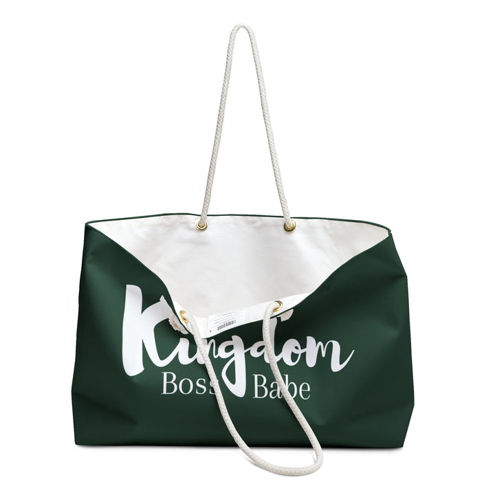 Weekender Bag — 'Kingdom Boss Babe' Large Canvas Travel Tote