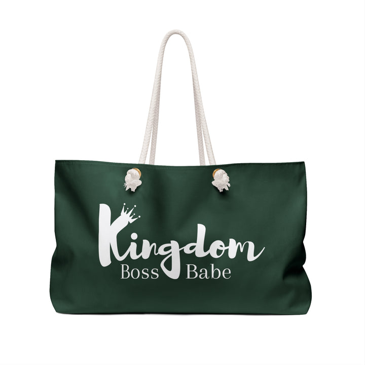 Weekender Bag — 'Kingdom Boss Babe' Large Canvas Travel Tote