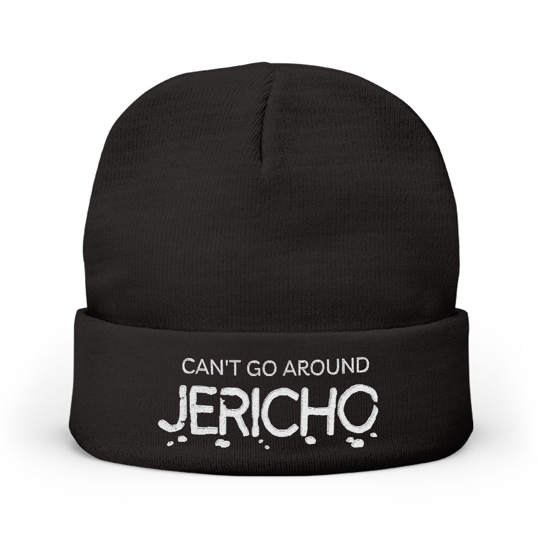 Embroidered 'Can't Go Around Jericho' Knit Beanie