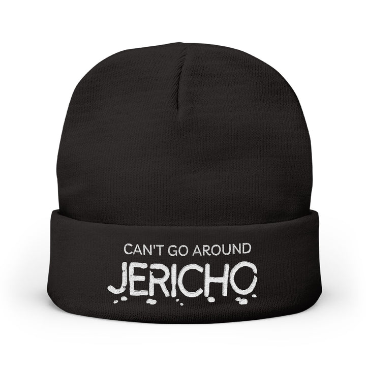Embroidered 'Can't Go Around Jericho' Knit Beanie