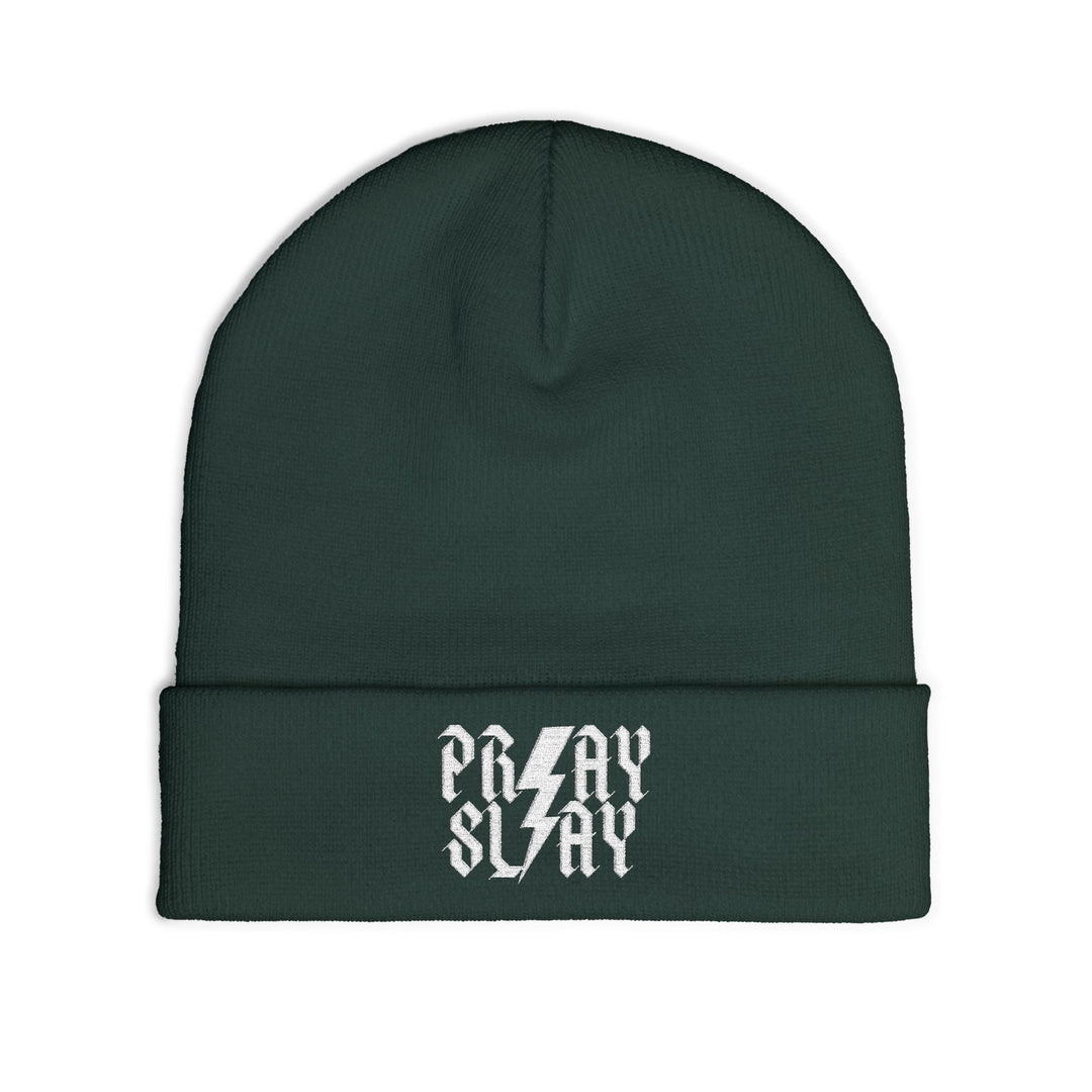 Embroidered 'Pray Slay' Knit Beanie