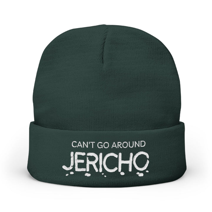 Embroidered 'Can't Go Around Jericho' Knit Beanie