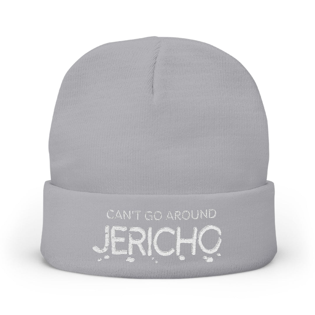 Embroidered 'Can't Go Around Jericho' Knit Beanie
