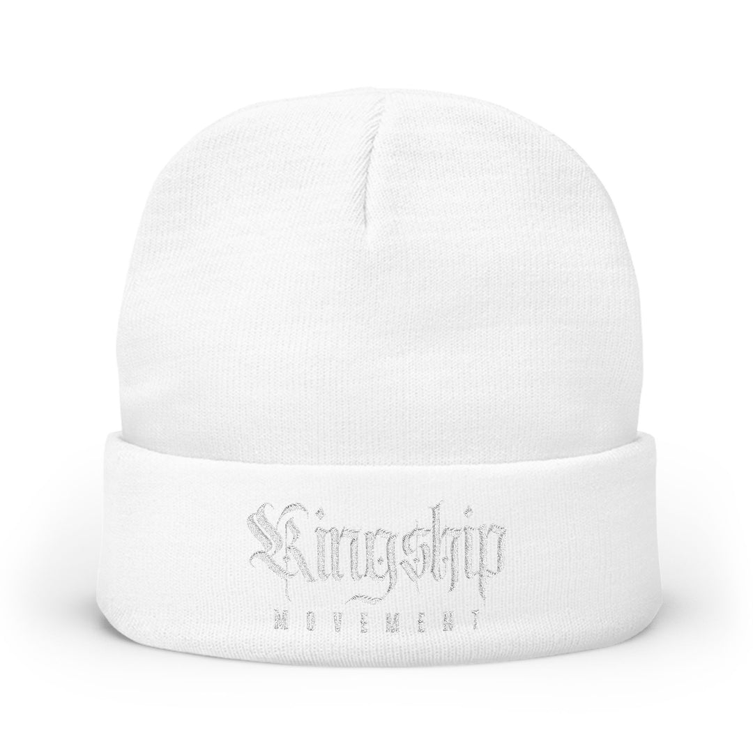 Embroidered 'Kingship' Knit Beanie