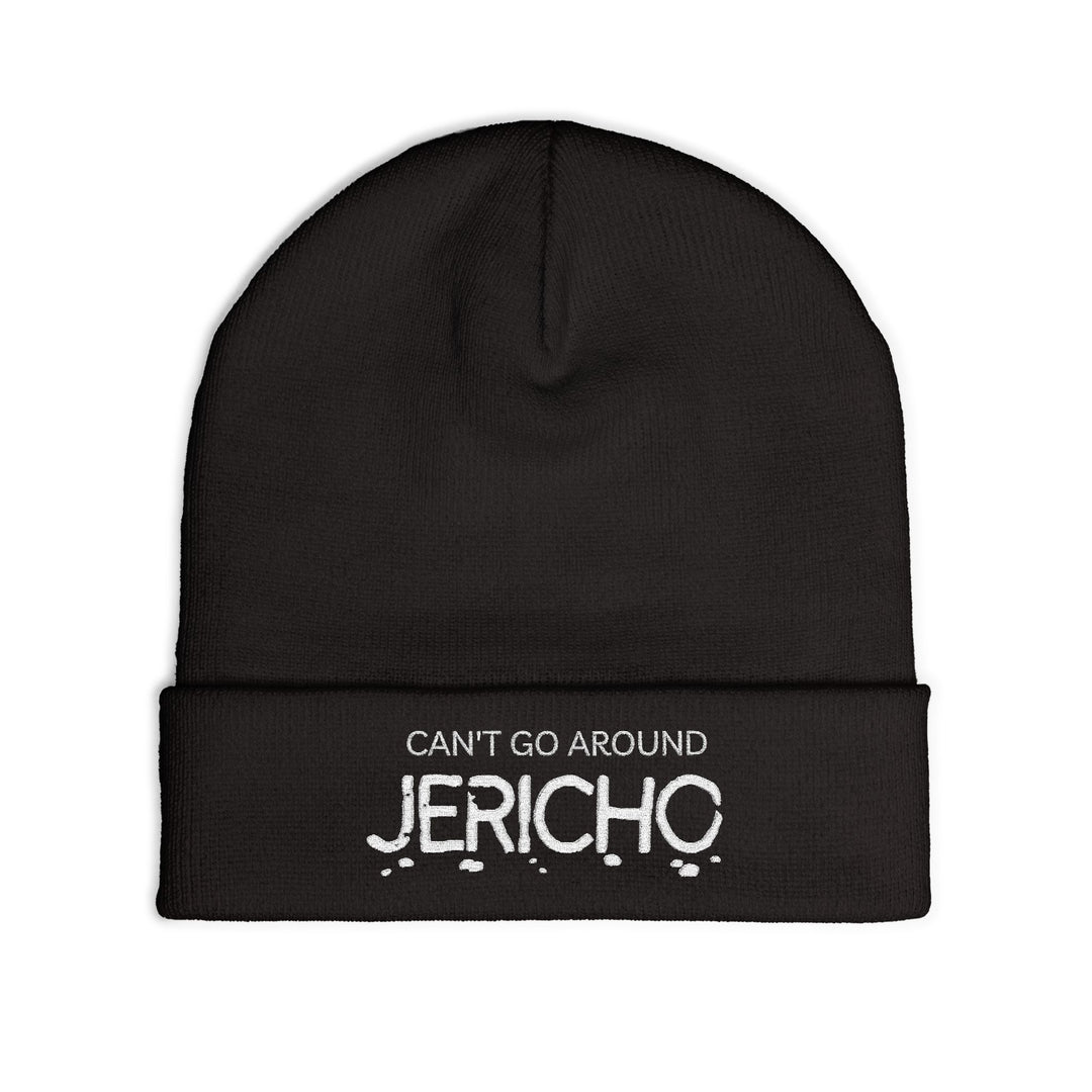 Embroidered 'Can't Go Around Jericho' Knit Beanie