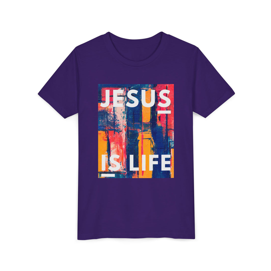 "Jesus is Life" Youth Tee — Faith Kids Shirt