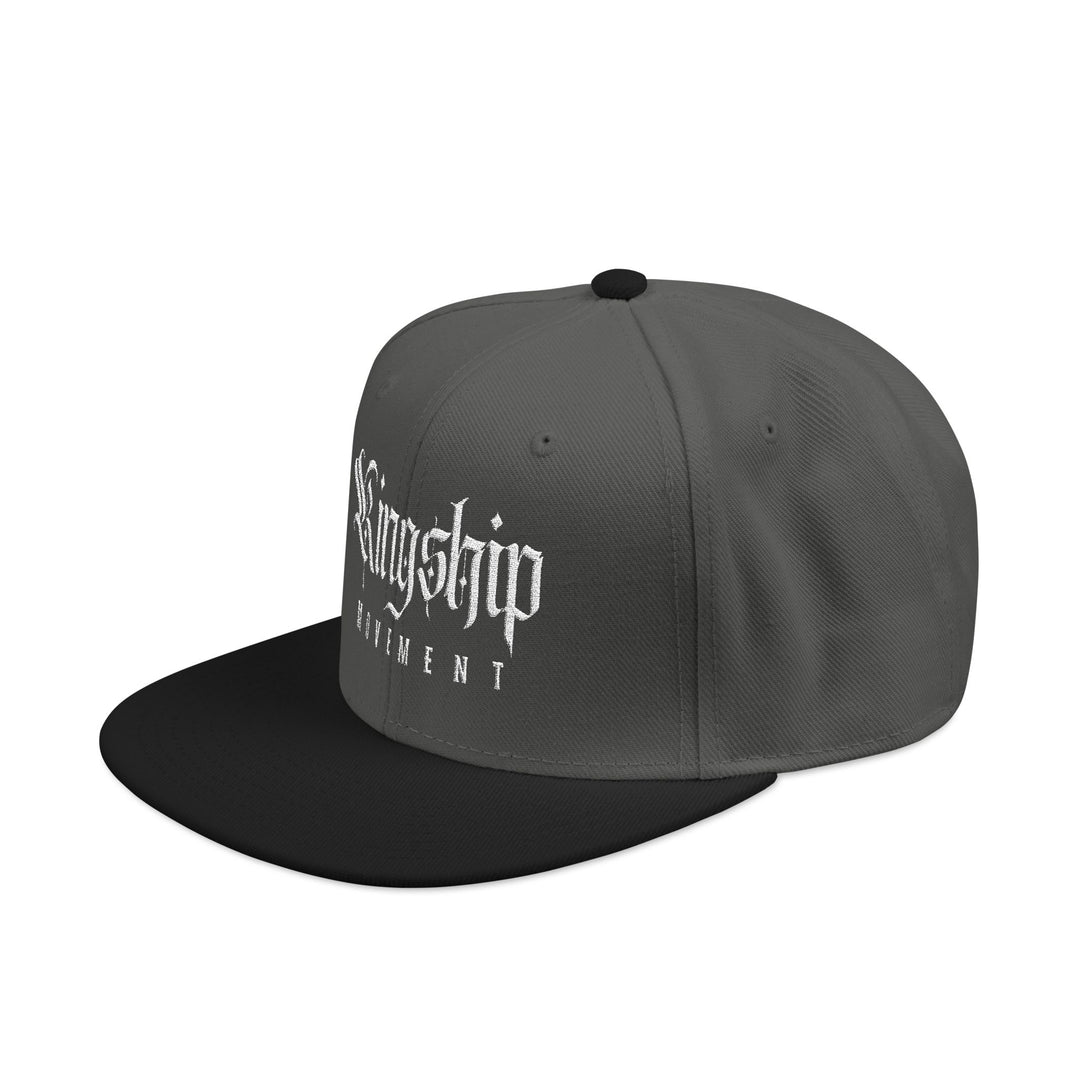 Embroidered 'Kingship Movement' Snapback Flat Bill Hat