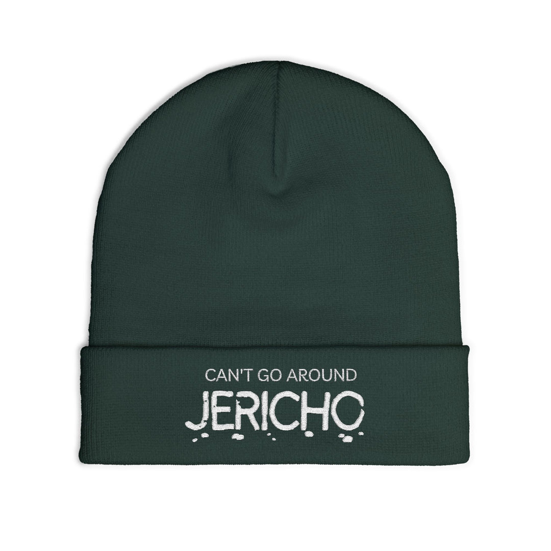 Embroidered 'Can't Go Around Jericho' Knit Beanie