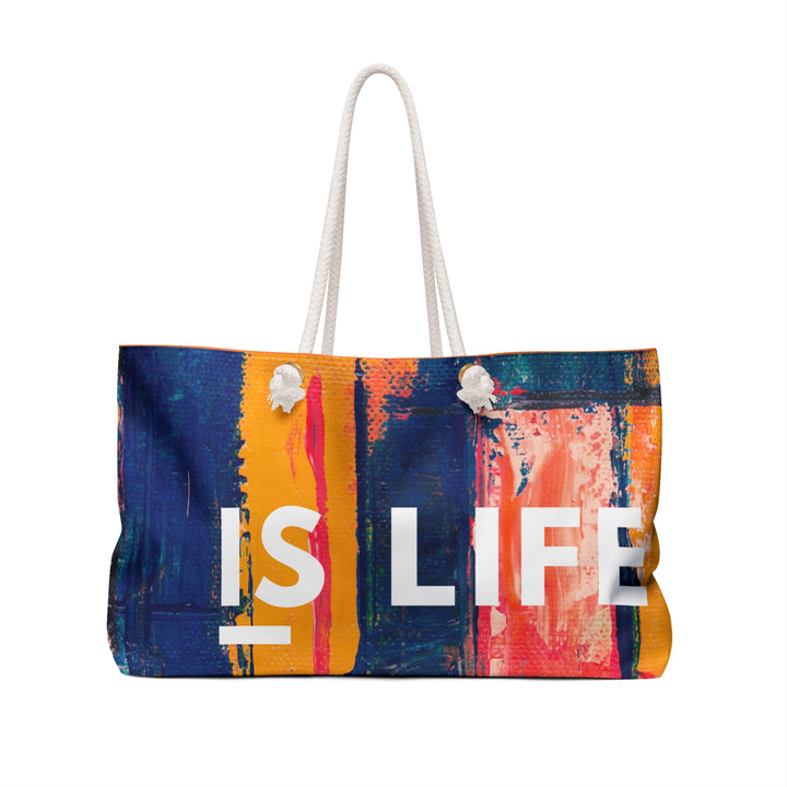 Weekender Bag — 'Jesus is Life' Large Canvas Travel Tote