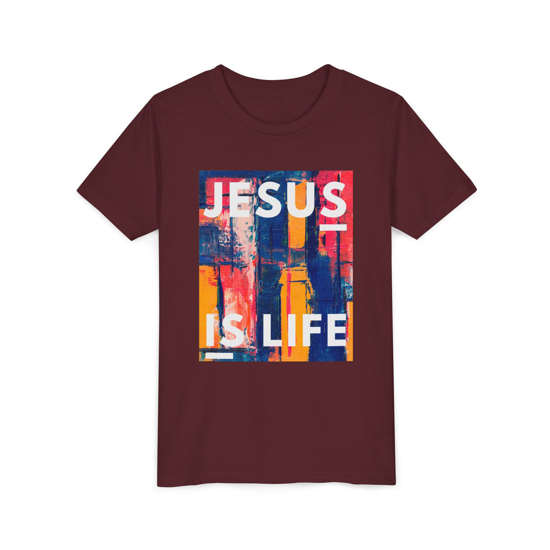 "Jesus is Life" Youth Tee — Faith Kids Shirt