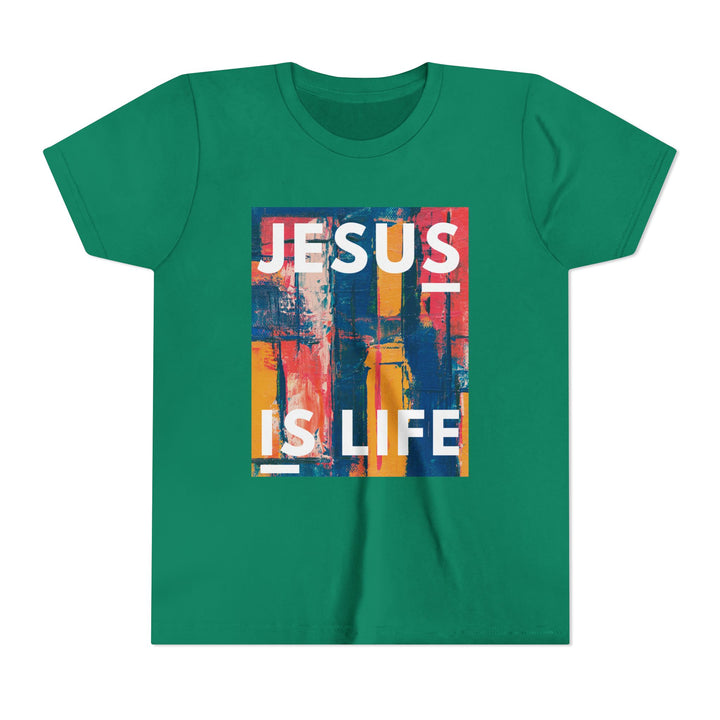 "Jesus is Life" Youth Tee — Faith Kids Shirt