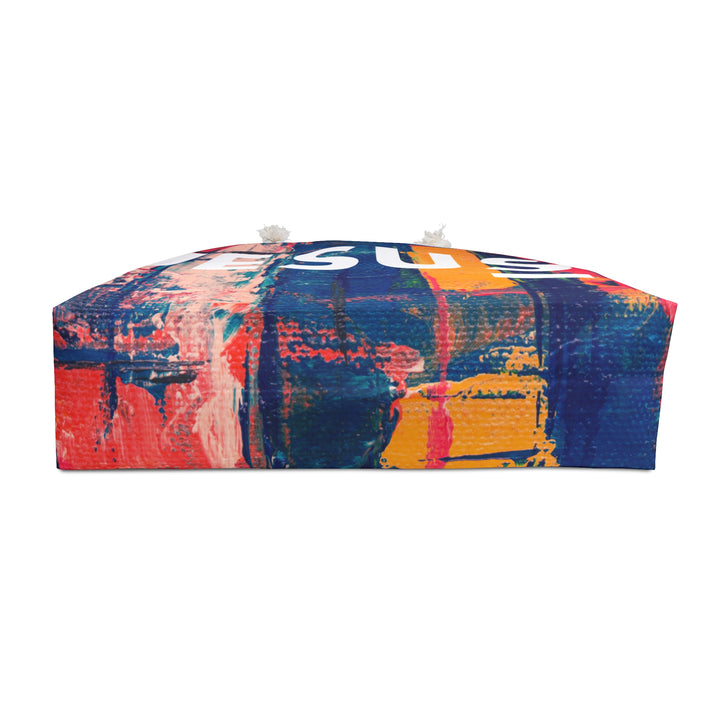 Weekender Bag — 'Jesus is Life' Large Canvas Travel Tote