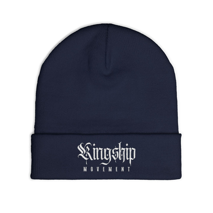Embroidered 'Kingship' Knit Beanie