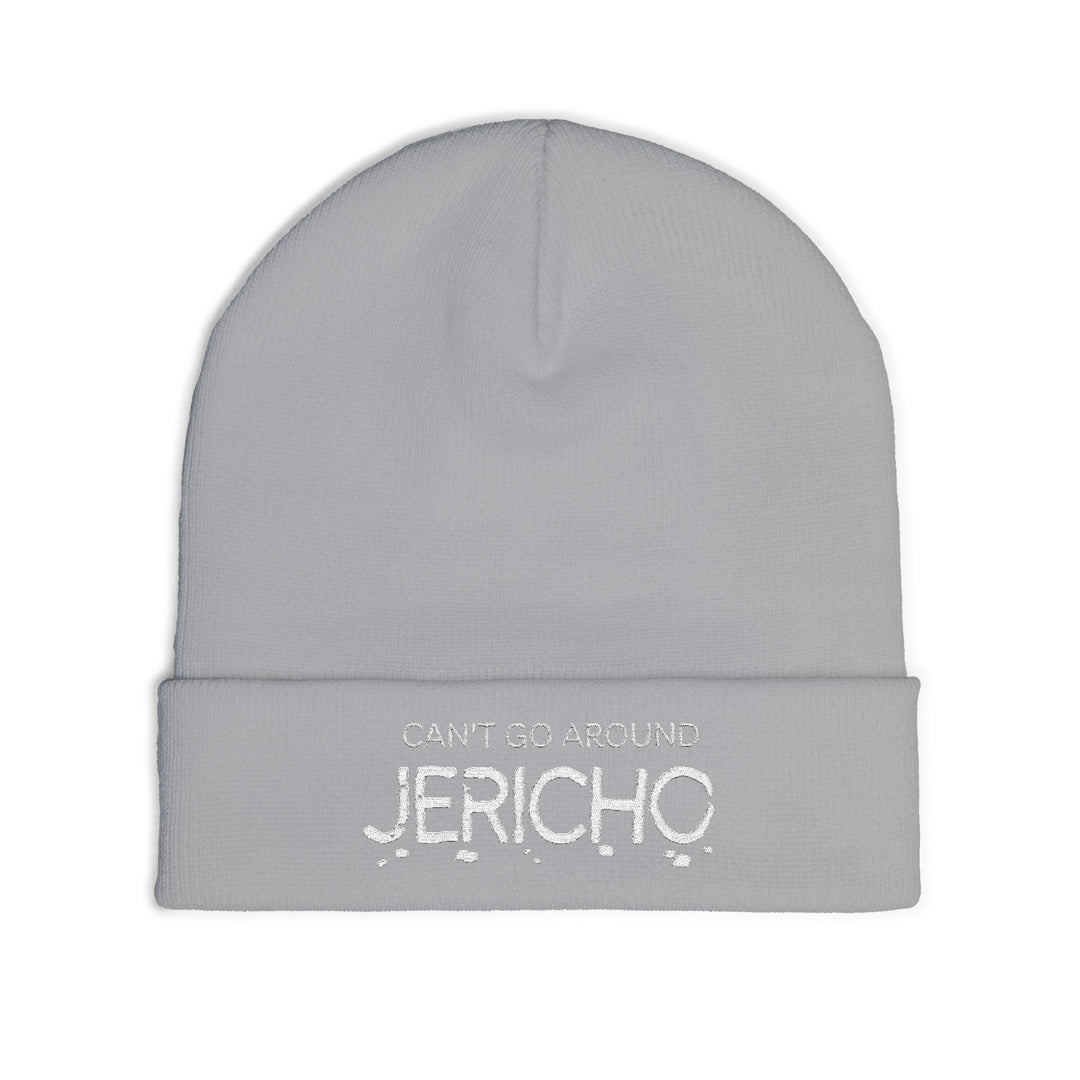 Embroidered 'Can't Go Around Jericho' Knit Beanie
