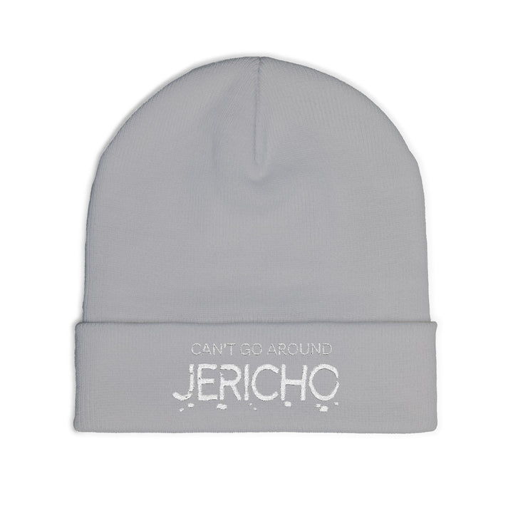 Embroidered 'Can't Go Around Jericho' Knit Beanie