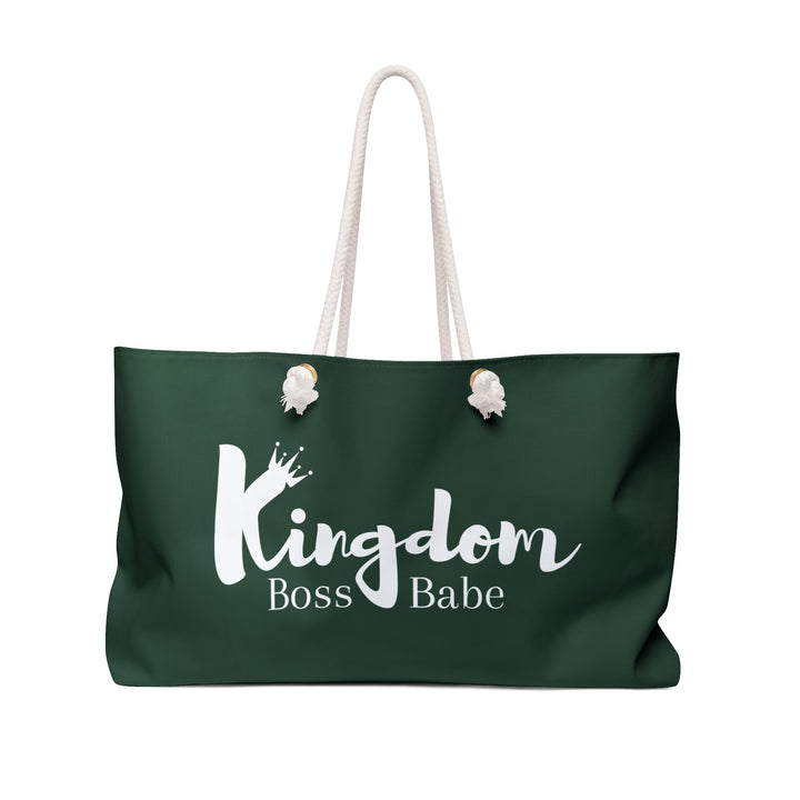 Weekender Bag — 'Kingdom Boss Babe' Large Canvas Travel Tote
