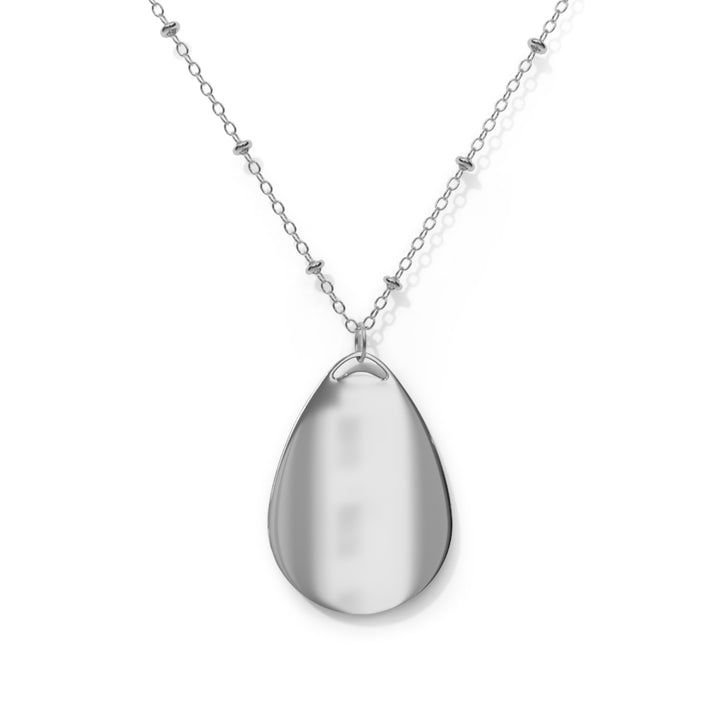 Oval Necklace 'I Am Fierce' — Raven Teardrop Pendant