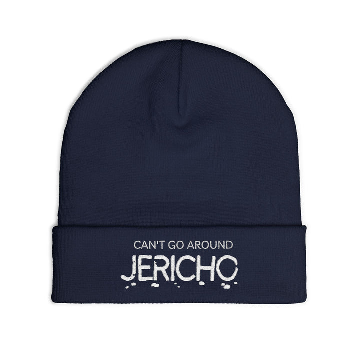 Embroidered 'Can't Go Around Jericho' Knit Beanie