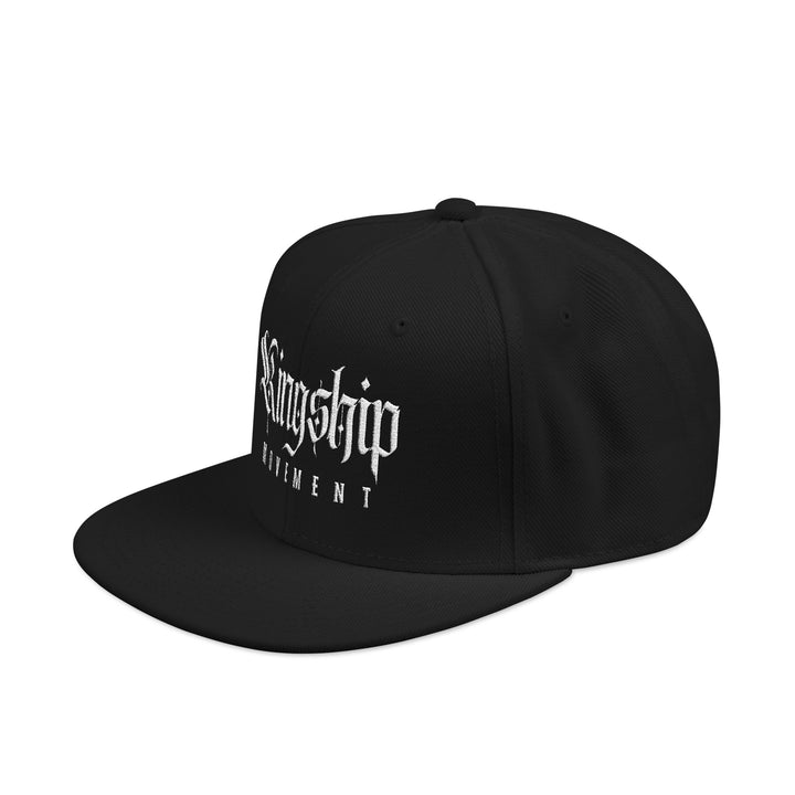 Embroidered 'Kingship Movement' Snapback Flat Bill Hat