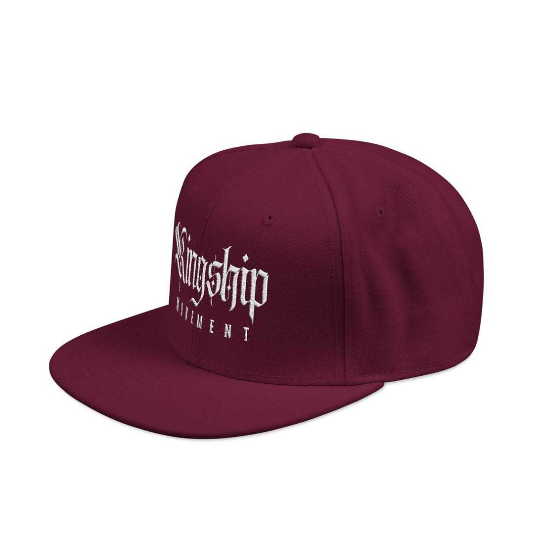Embroidered 'Kingship Movement' Snapback Flat Bill Hat